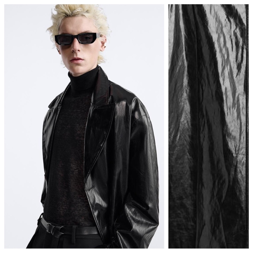 NWOT. Zara Man Limited Edition Shiny Oversized Coat. Size S. - Picture 3 of 15
